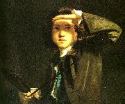 Sir Joshua Reynolds self-portrait shading the eyes oil painting artist